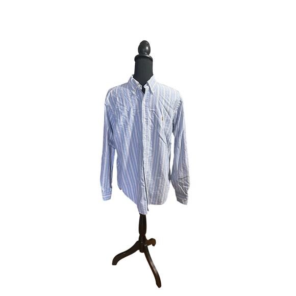 Ralph Lauren Blue Pink Stripe Long-sleeve Shirt - Picture 1 of 7
